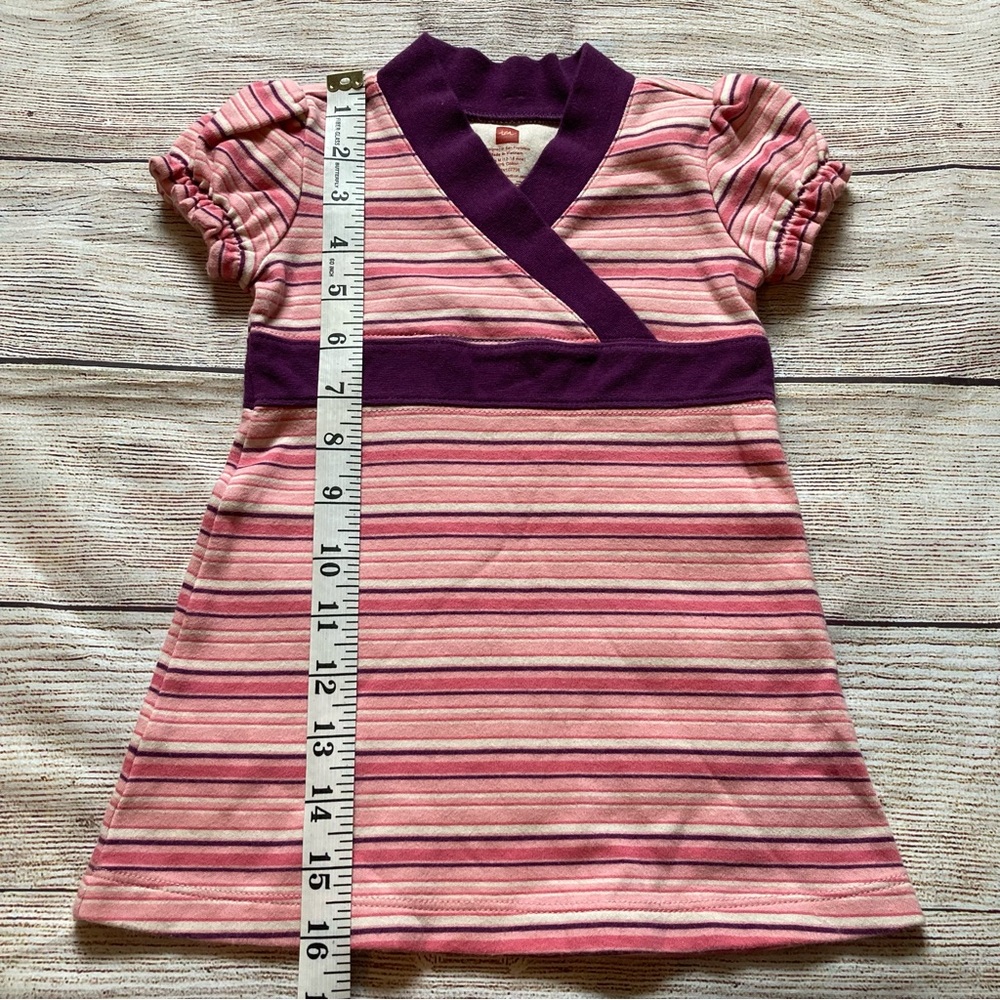 Tea Collection Puff Sleeve Dress Girls Size Medium 12-18 mo - Picture 5 of 5